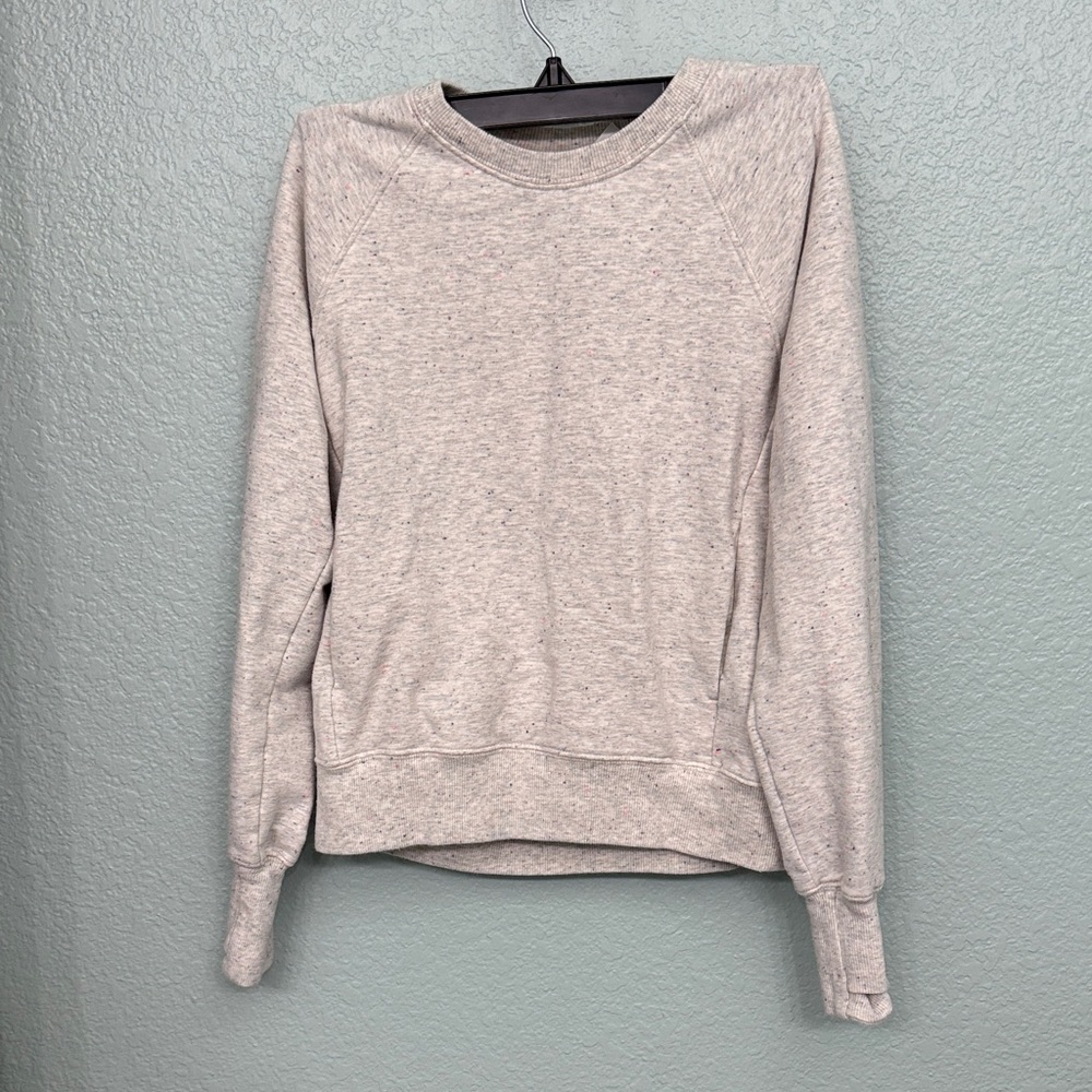 Athleta Light Gray with pretty speckles of color Girls' Crewneck Pullover